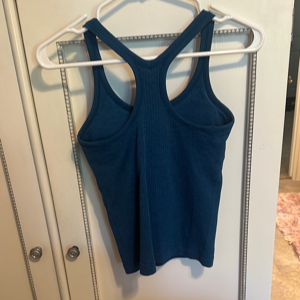Blue Lulu Razorback Tank Top - Picture 2 of 5